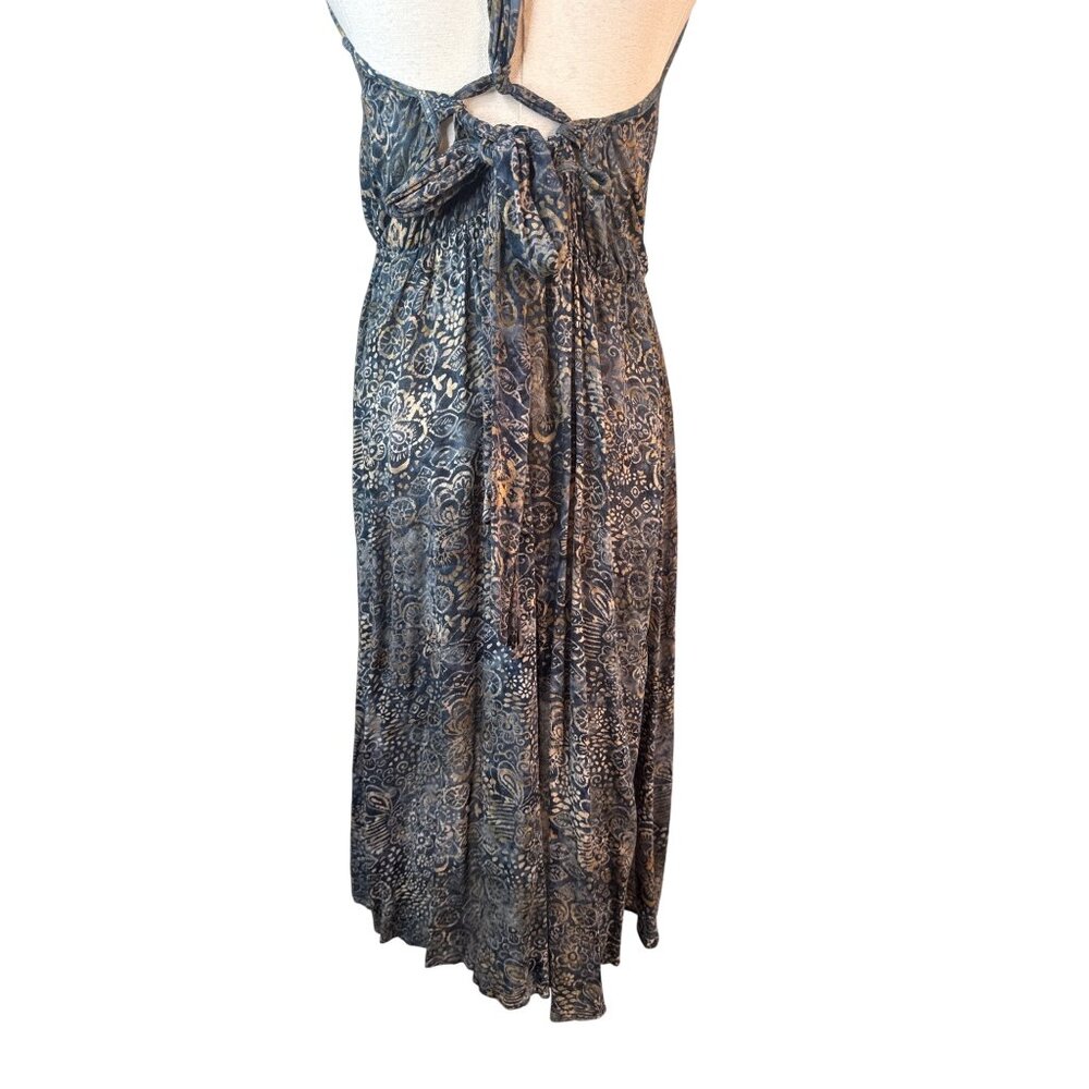 2/$30 ZARA Basic S Blue & Gold Sleeveless Backless Halter Midi Dress - Picture 11 of 16